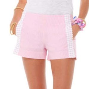 Liza Pink Seersucker Shorts Size 00